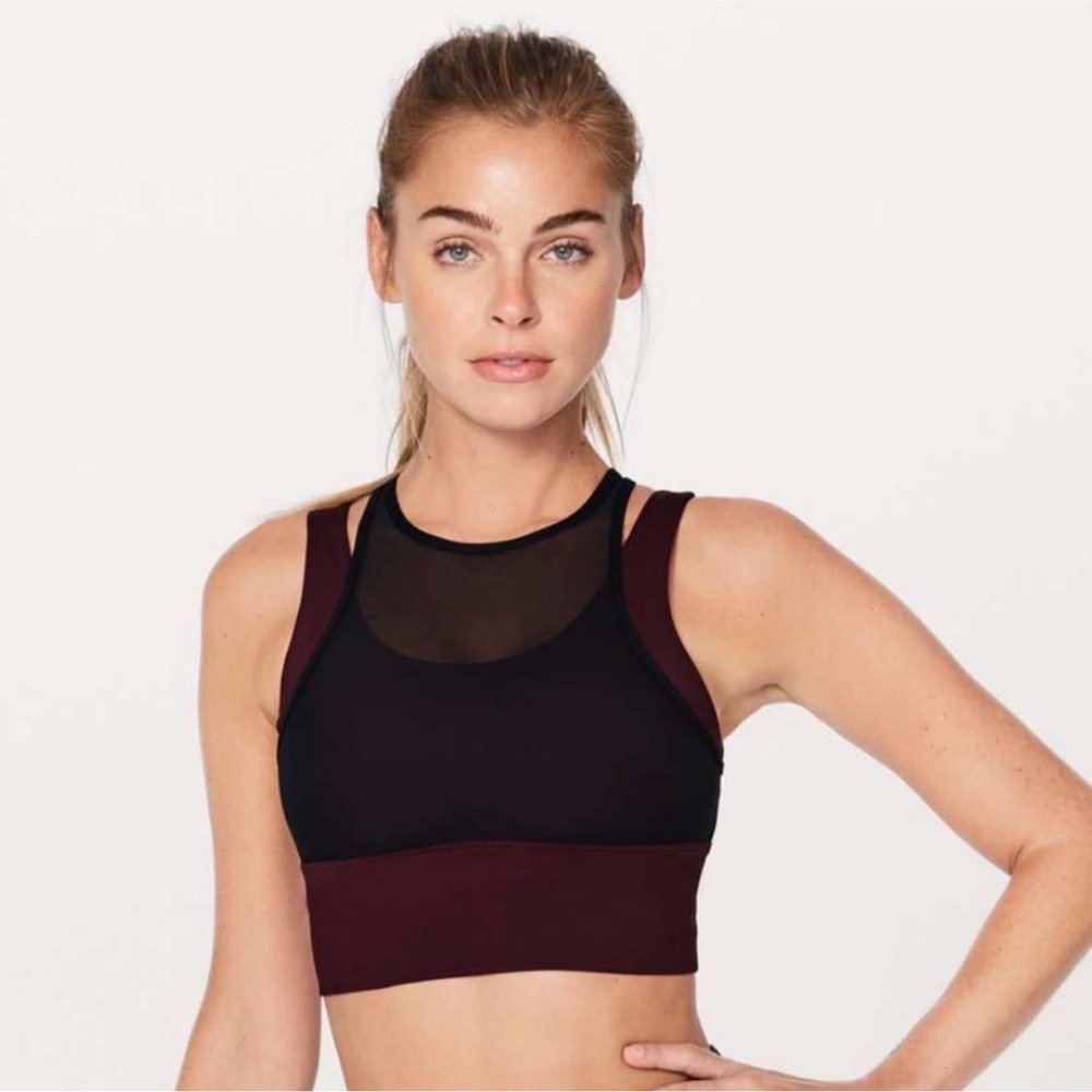Lululemon Athletica Black and Burgundy Sports Bra